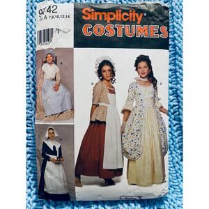 Simplicity sewing pattern  9742 girls historic gown dress sz 7-14